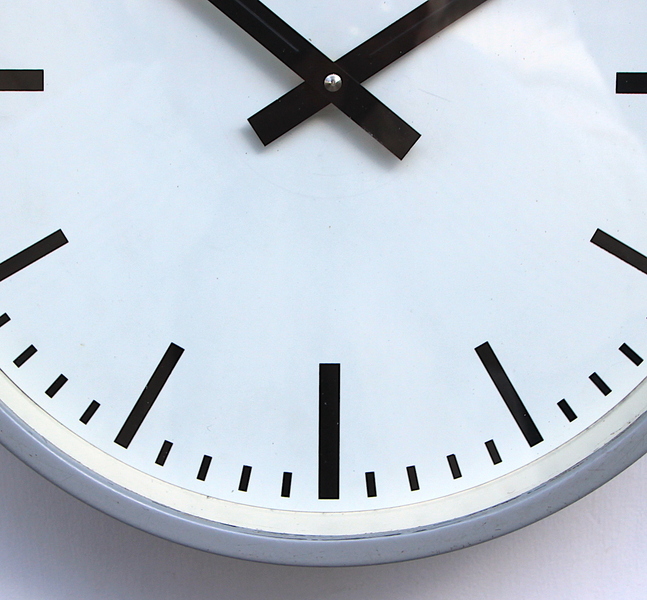 1970s Midcentury Original Industrial Wall Clock Factory. Fully Guaranteed
