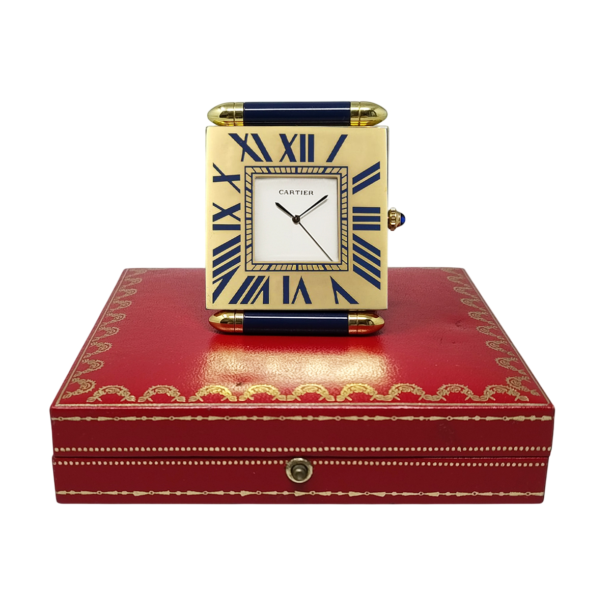 1990s Gorgeous Cartier Alarm Clock Pendulette. Made in Swiss