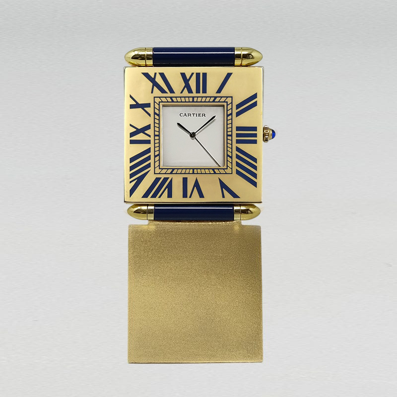 1990s Gorgeous Cartier Alarm Clock Pendulette. Made in Swiss