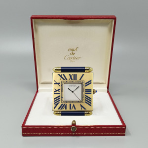 1990s Gorgeous Cartier Alarm Clock Pendulette. Made in Swiss