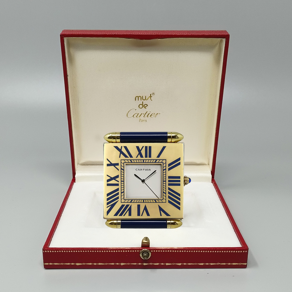 1990s Gorgeous Cartier Alarm Clock Pendulette. Made in Swiss