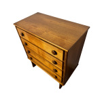 Mid-Century Danish Style Teak & Mahogany Tallboy Chest of Drawers on Sleigh Legs.