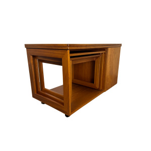 Mid-Century McIntosh Tristor Occasional Tables with Storage. 1960s