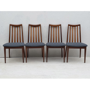 Mid Century Teak And Fabric Dining Chairs By Leslie Dandy For G Plan, 1960s, Set Of 4