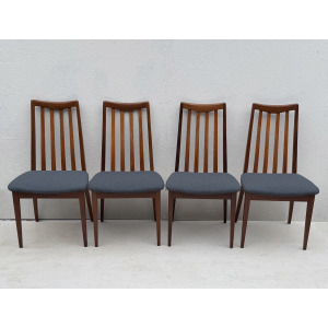 Mid Century Teak And Fabric Dining Chairs By Leslie Dandy For G Plan, 1960s, Set Of 4