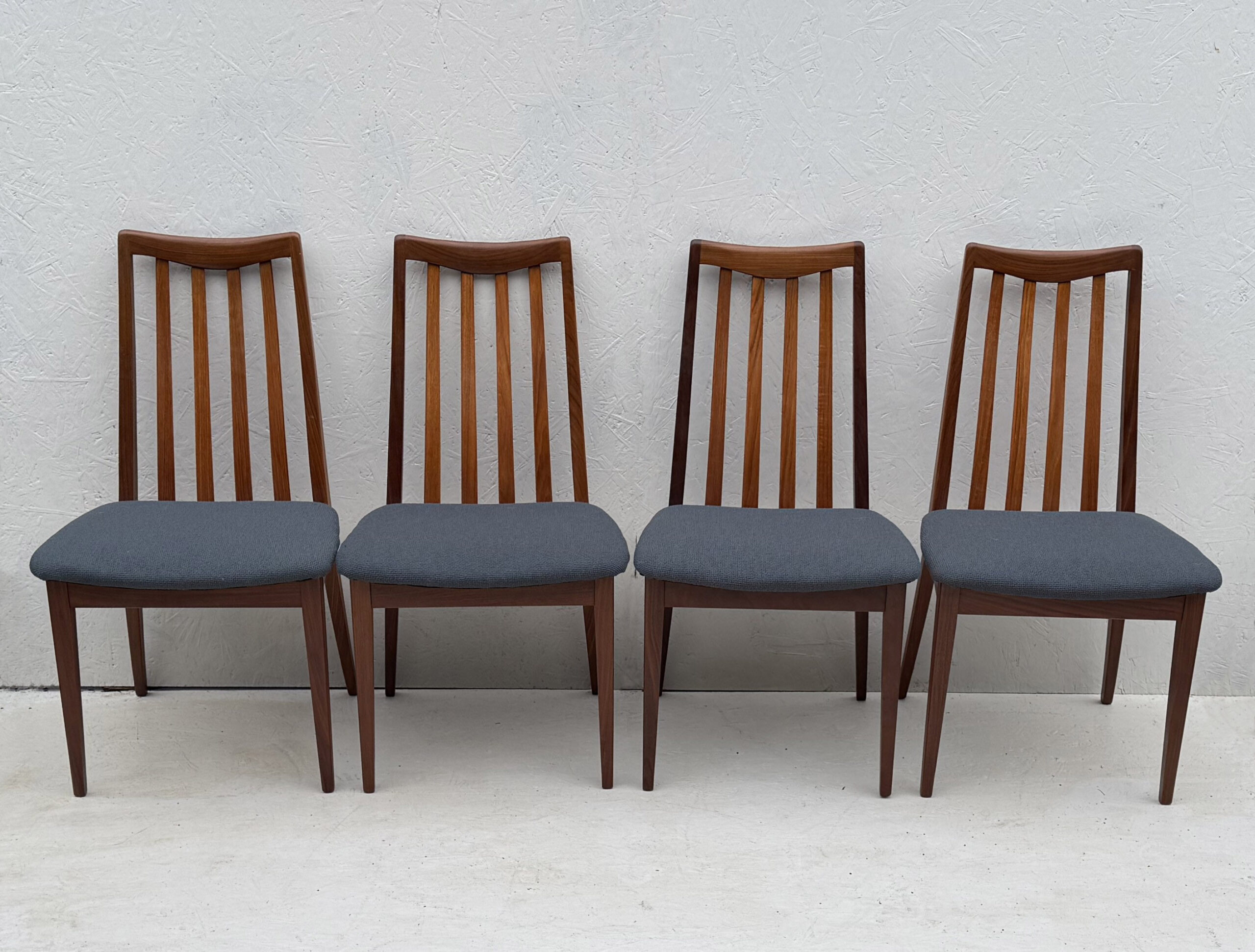 Mid Century Teak And Fabric Dining Chairs By Leslie Dandy For G Plan, 1960s, Set Of 4