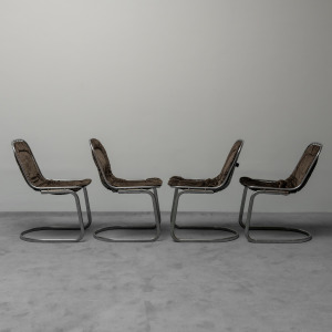 Set Of 4 Gastone Rinaldi Metal Chairs From The 70s Vintage Modern