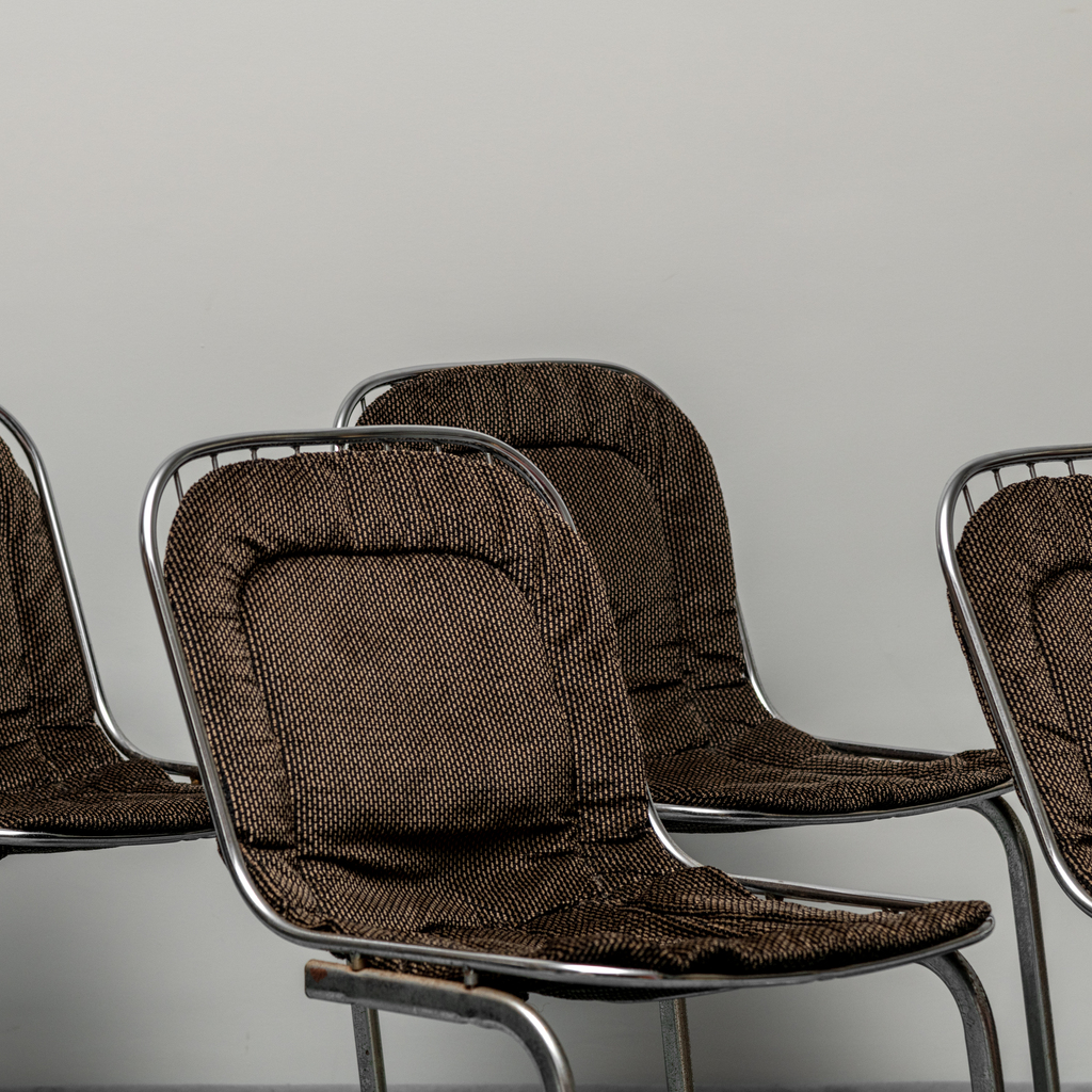 Set Of 4 Gastone Rinaldi Metal Chairs From The 70s Vintage Modern