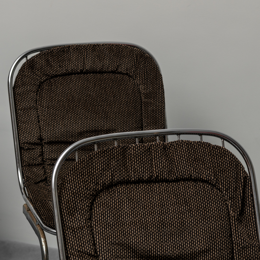 Set Of 4 Gastone Rinaldi Metal Chairs From The 70s Vintage Modern