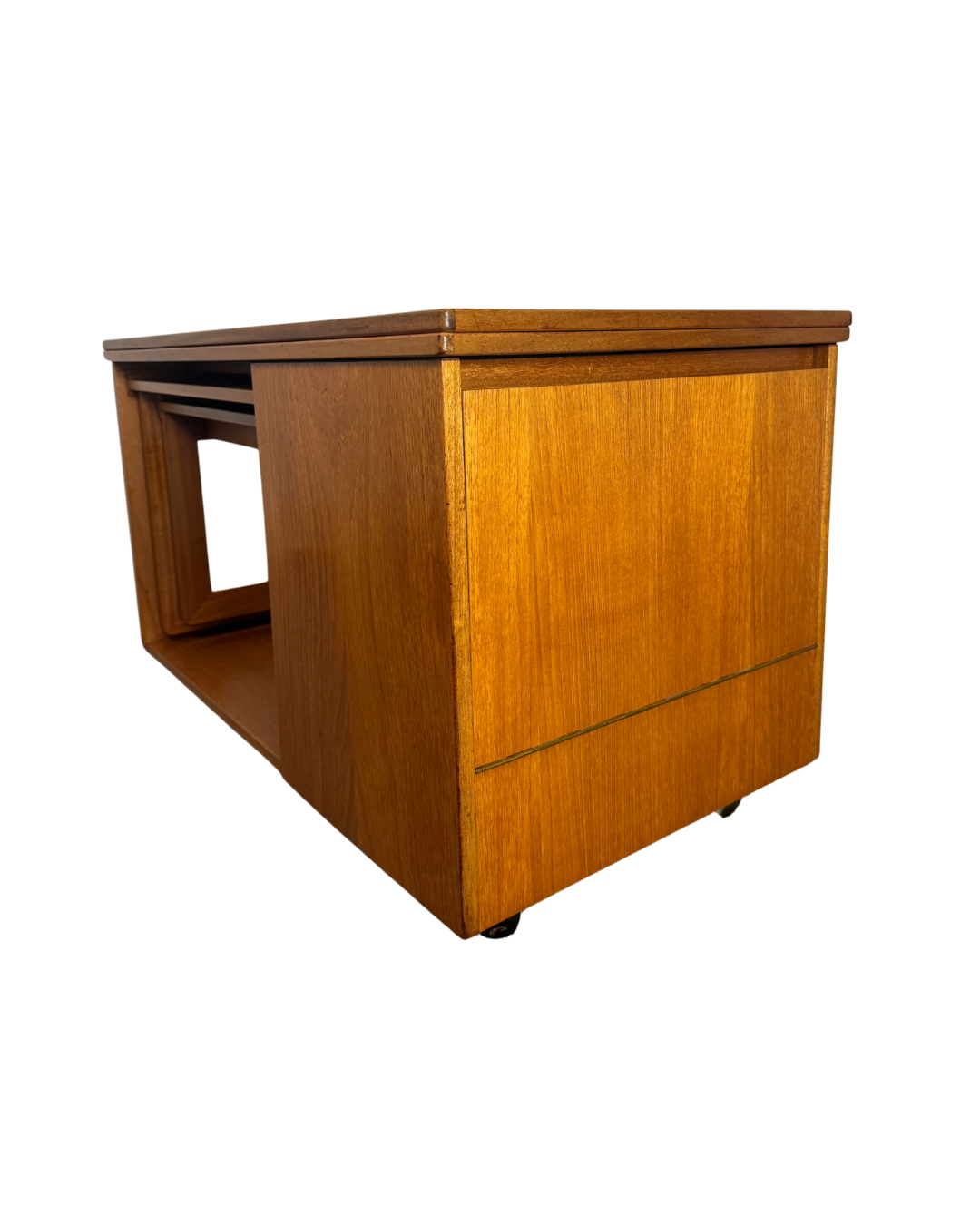 Mid-Century McIntosh Tristor Occasional Tables with Storage. 1960s