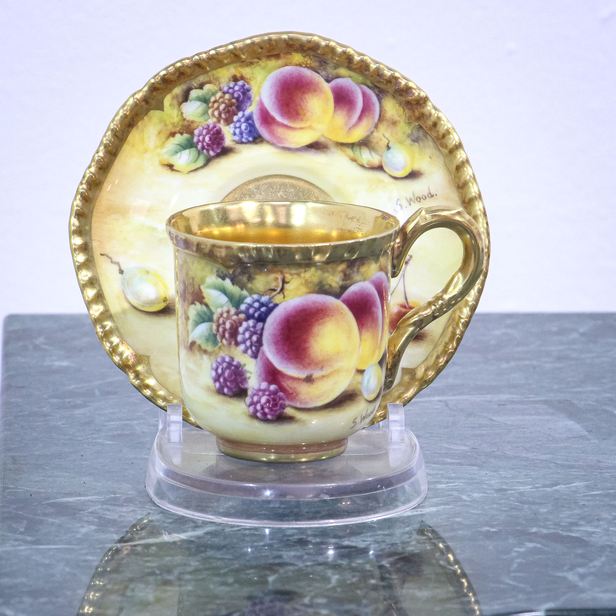 Royal Worcester Coffee Can & Saucer