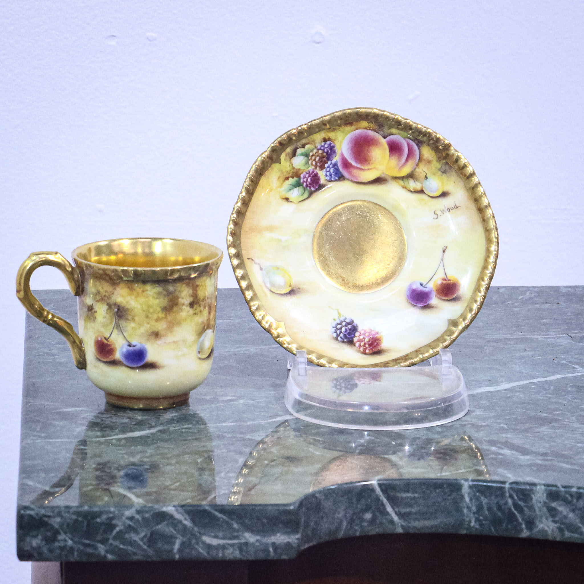 Royal Worcester Coffee Can & Saucer