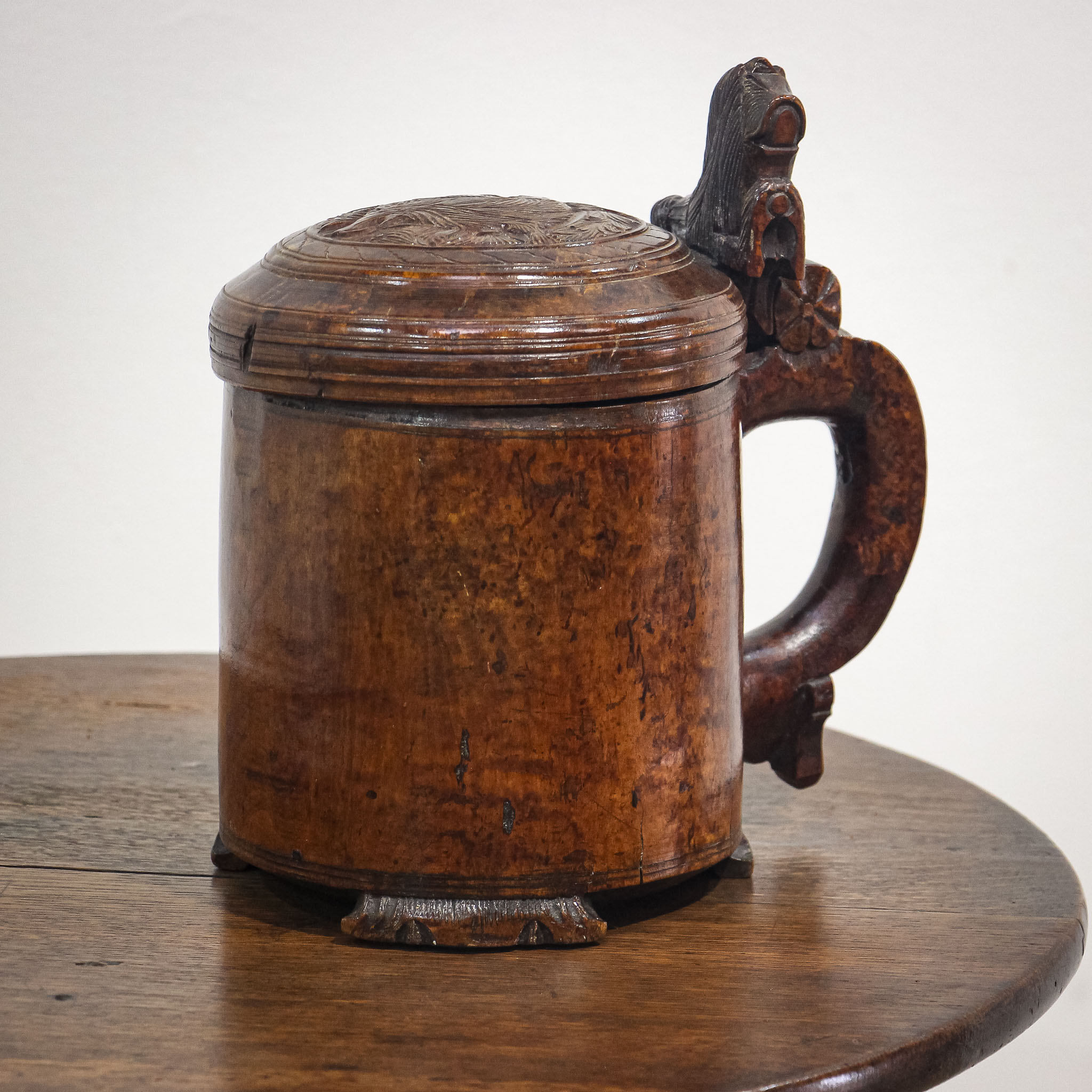 18th Century Norwegian Birch Peg Tankard