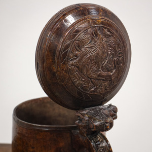 18th Century Norwegian Birch Peg Tankard
