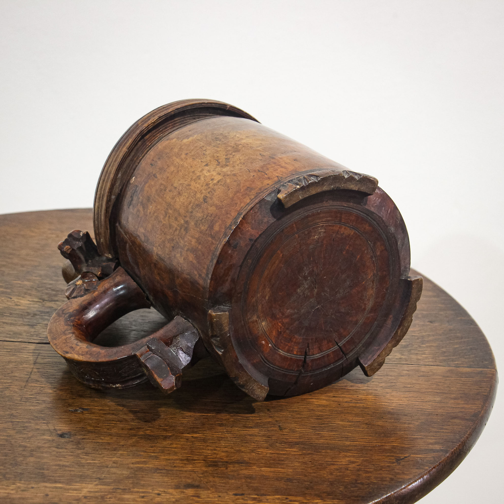 18th Century Norwegian Birch Peg Tankard