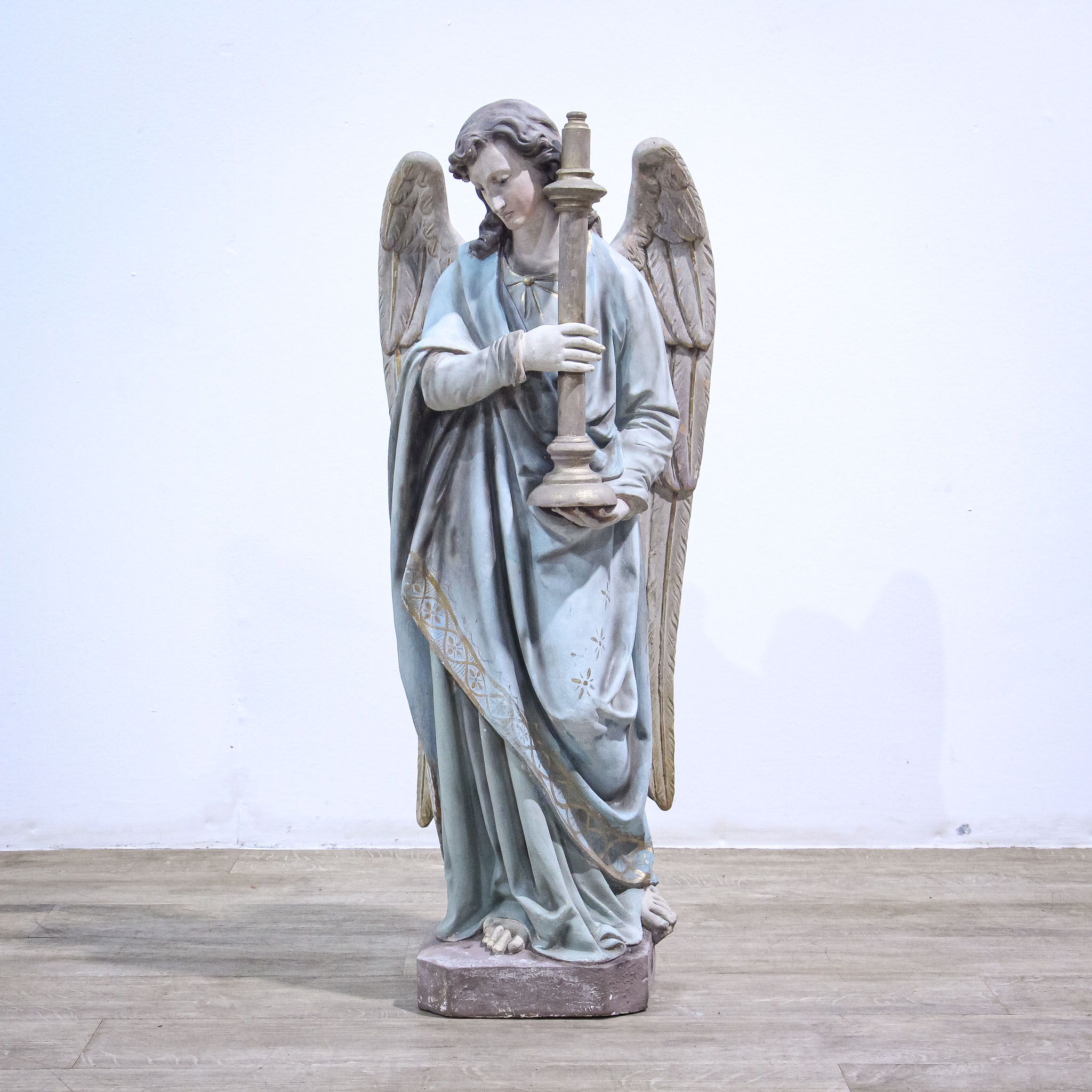 19th Century Terracotta Church Angel Figure