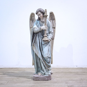 19th Century Terracotta Church Angel Figure