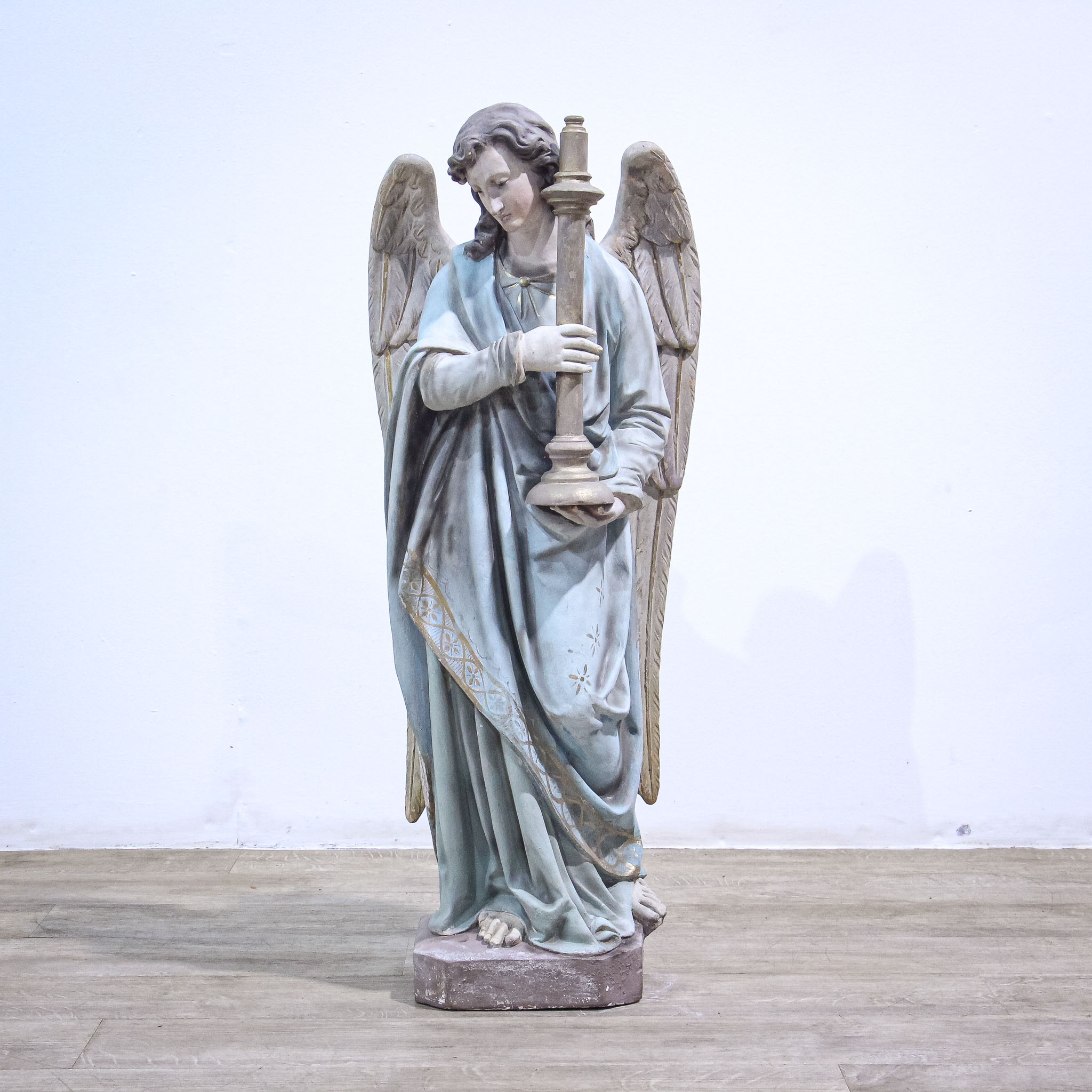 19th Century Terracotta Church Angel Figure