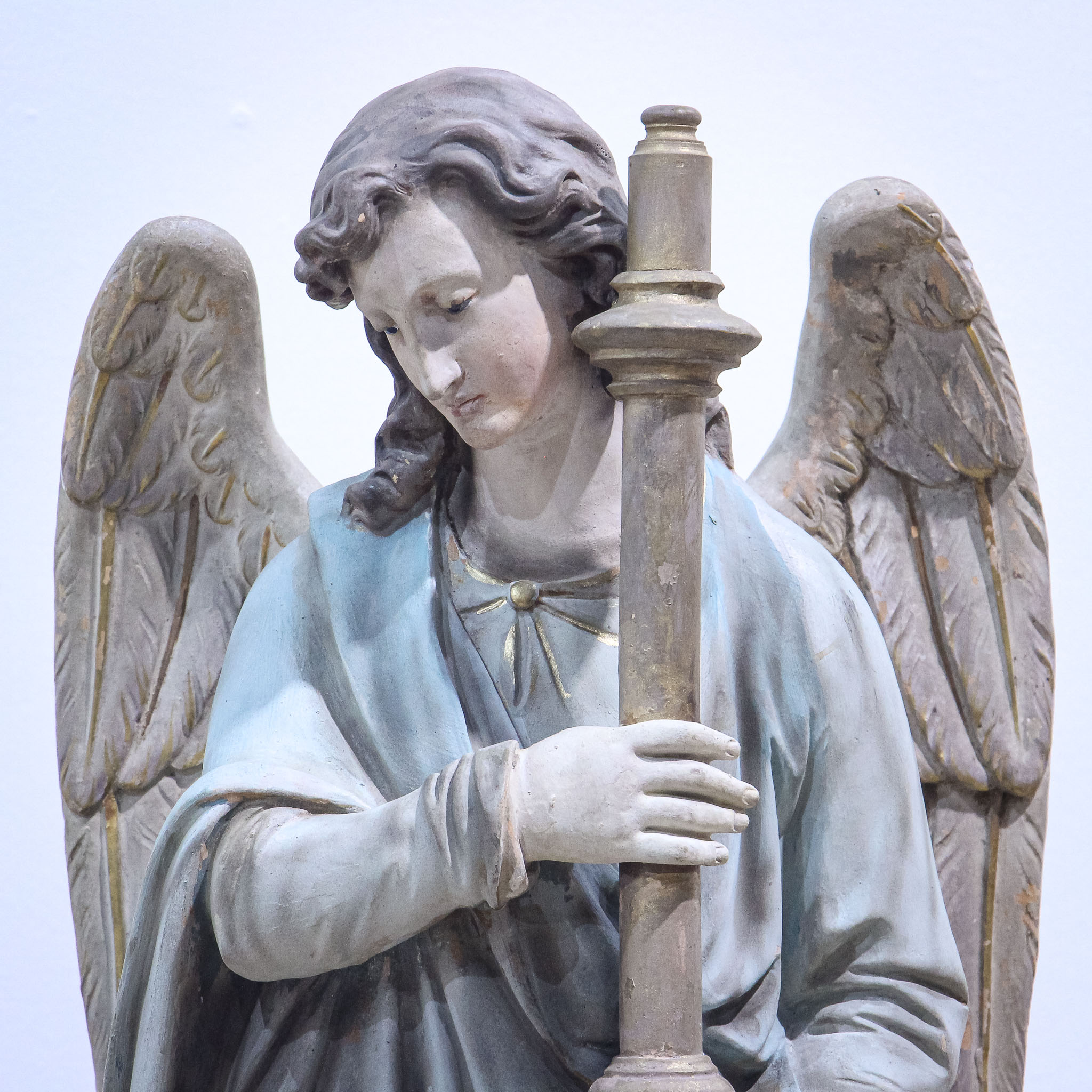 19th Century Terracotta Church Angel Figure