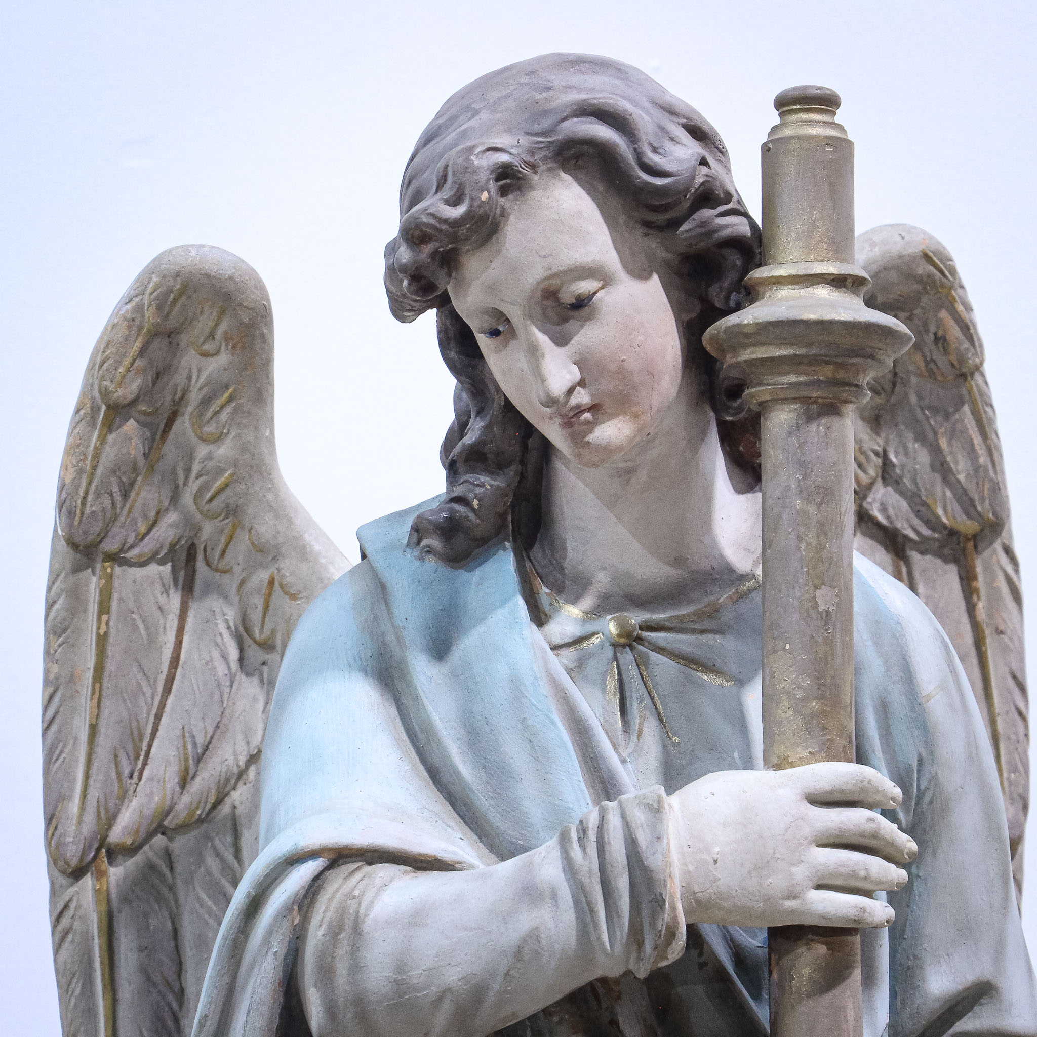 19th Century Terracotta Church Angel Figure
