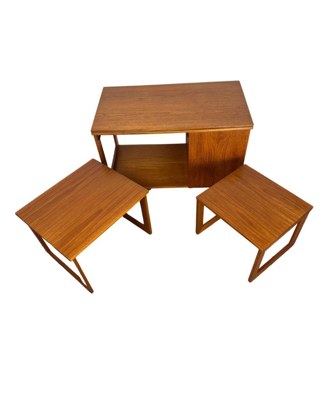 Mid-Century McIntosh Tristor Occasional Tables with Storage. 1960s