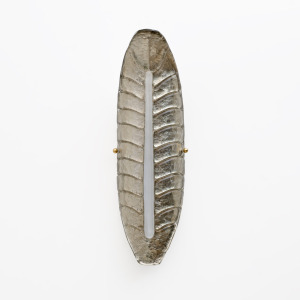 Pair of Modern Murano Glass Silver Leaf Sconces