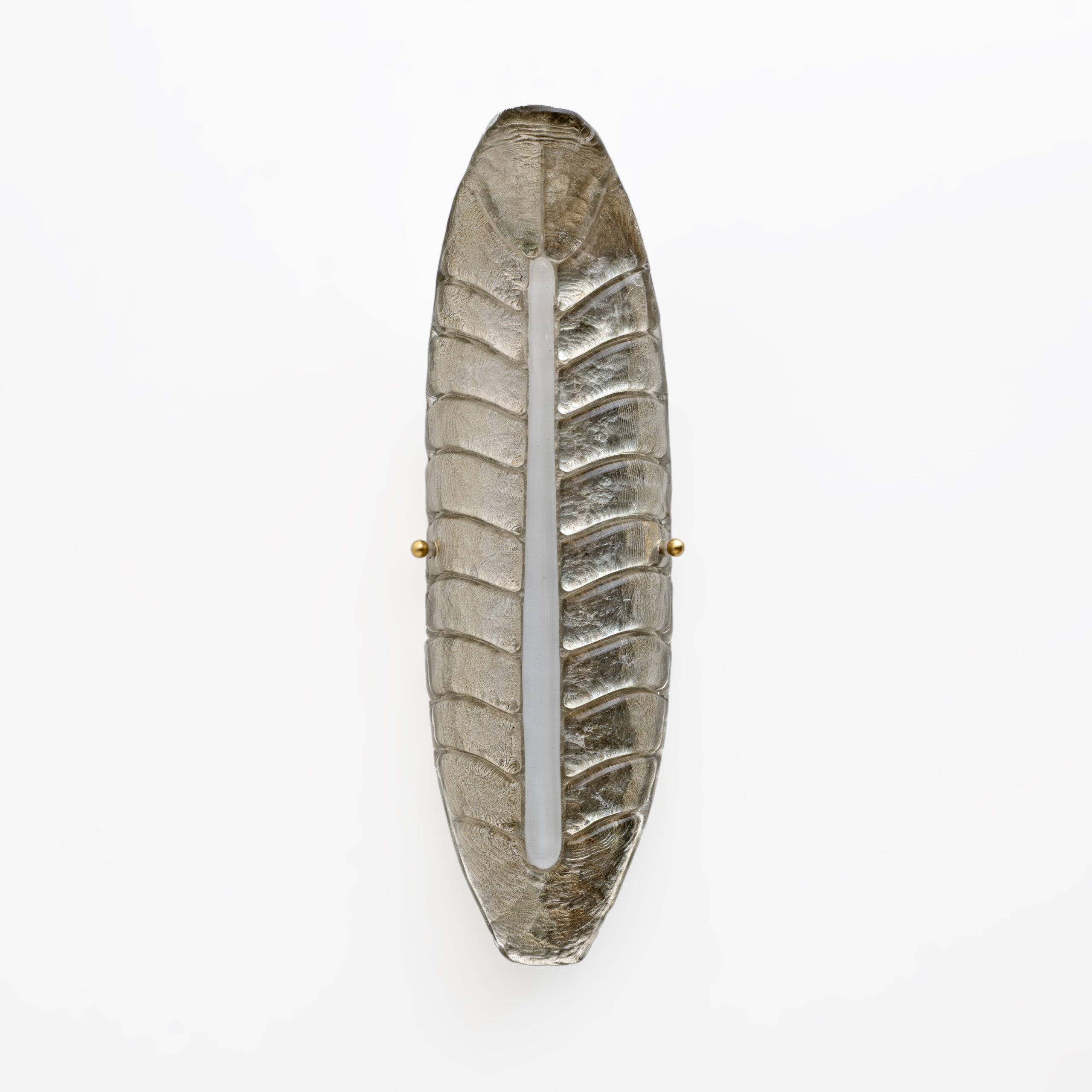 Pair of Modern Murano Glass Silver Leaf Sconces