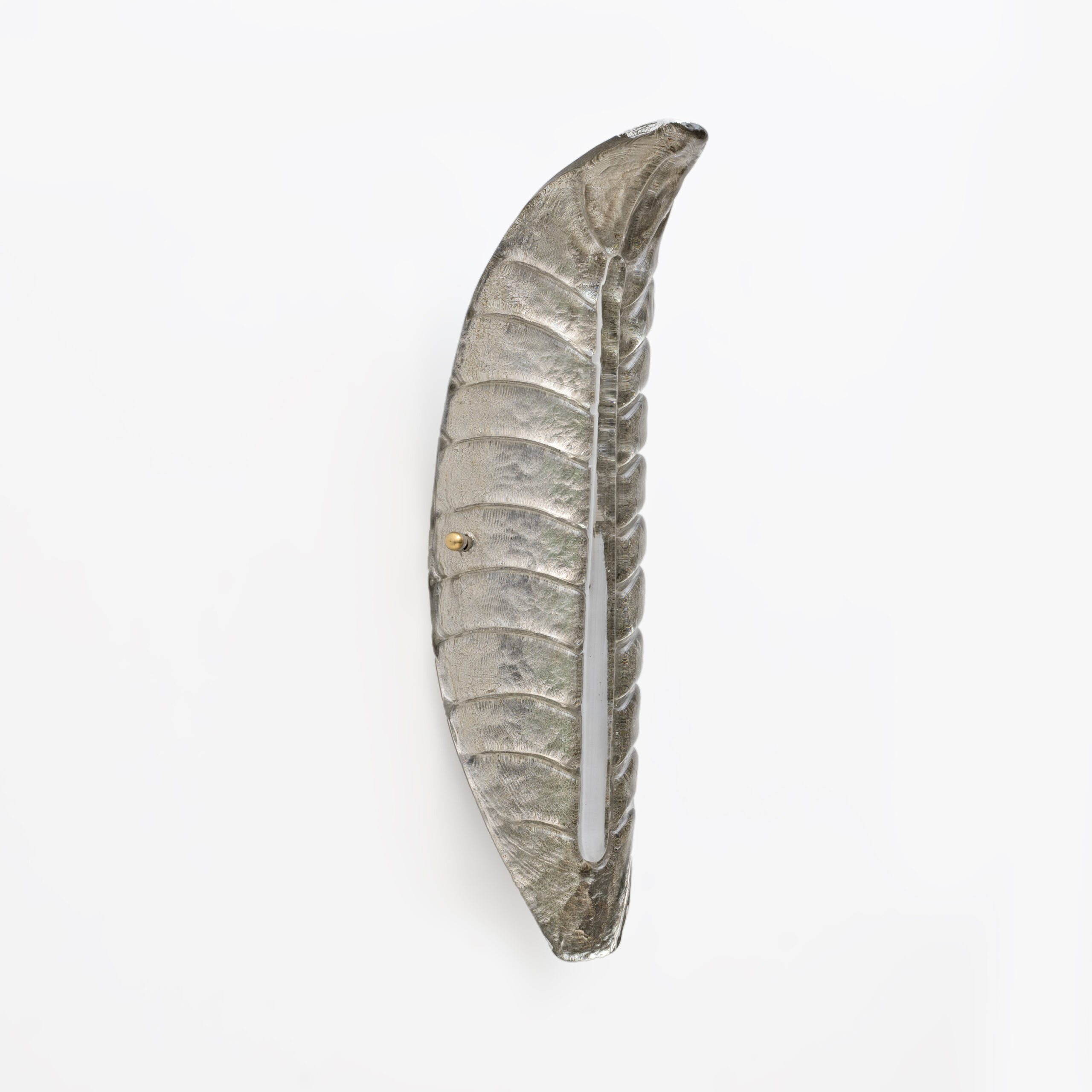 Pair of Modern Murano Glass Silver Leaf Sconces