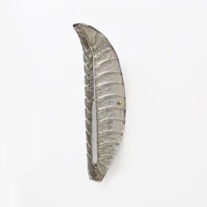 Pair of Modern Murano Glass Silver Leaf Sconces