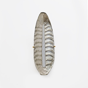 Pair of Modern Murano Glass Silver Leaf Sconces