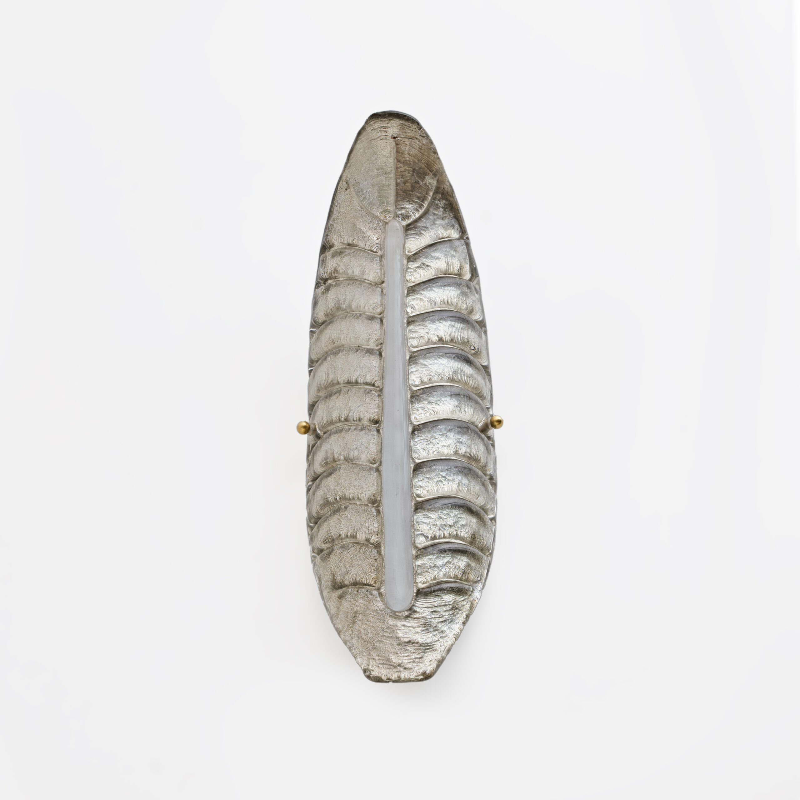 Pair of Modern Murano Glass Silver Leaf Sconces