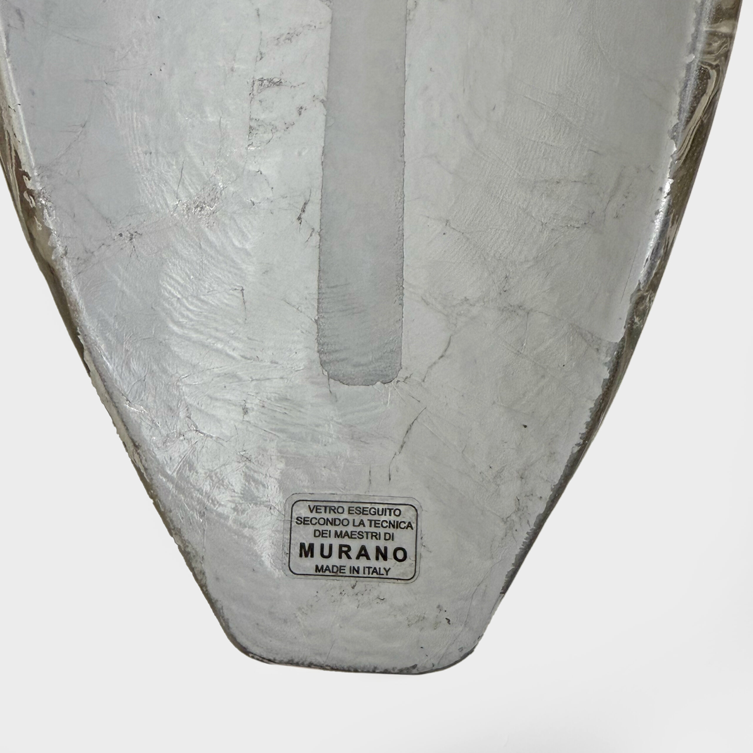 Pair of Modern Murano Glass Silver Leaf Sconces