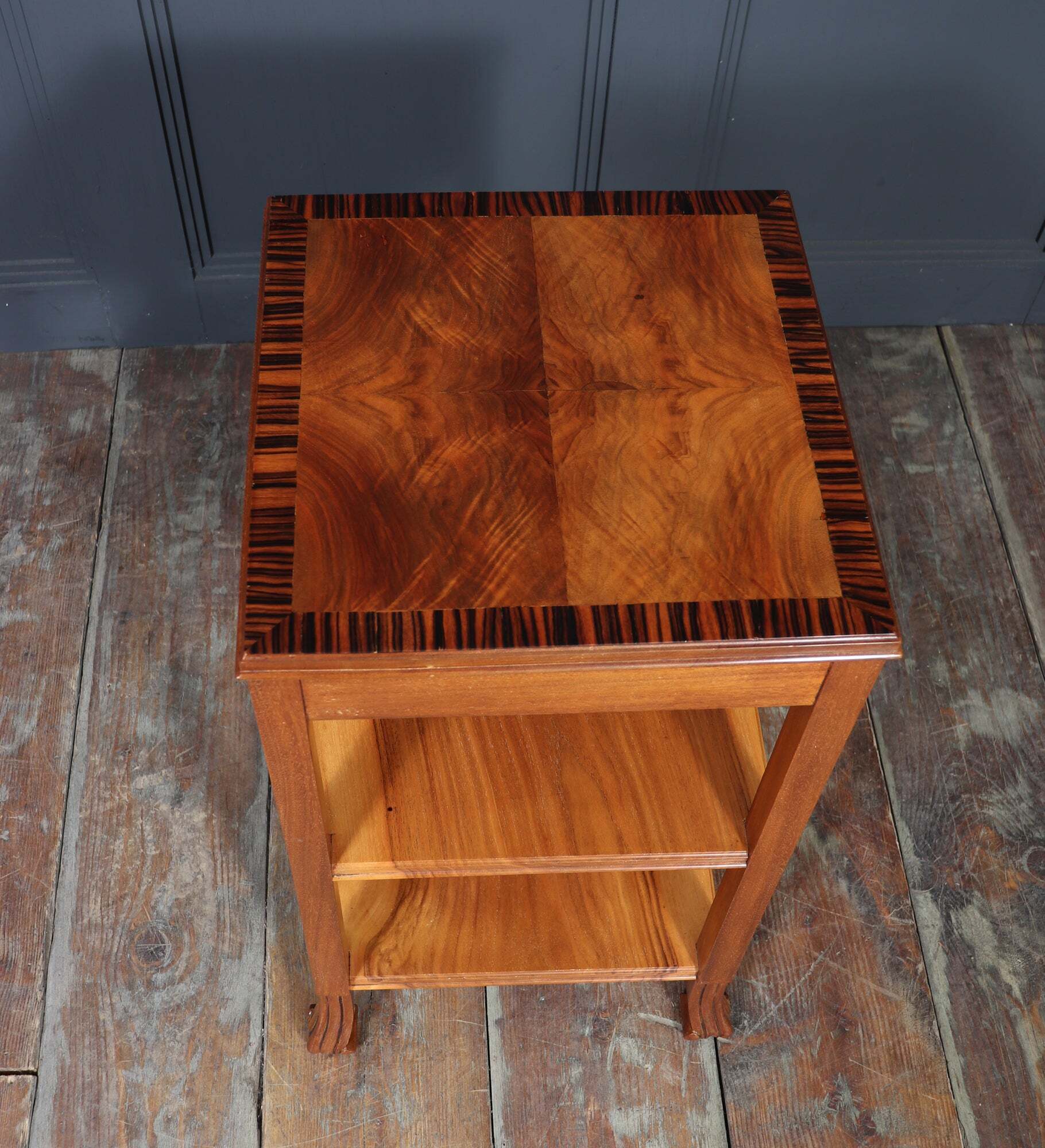Art Deco English Side Table In Walnut
