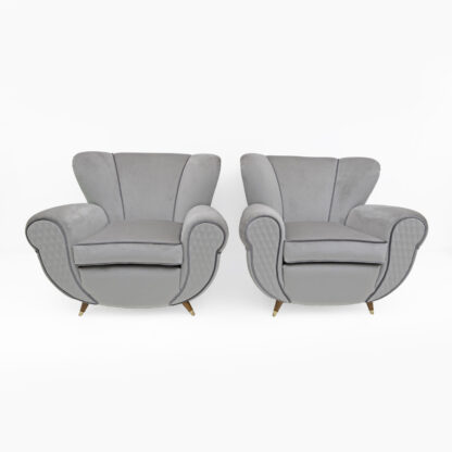 Attributed Guglielmo Ulrich Art Deco Italian Velvet Armchairs, 1940s, Pair - Image 2