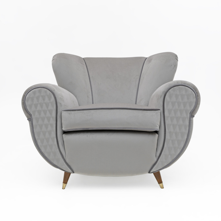 Attributed Guglielmo Ulrich Art Deco Italian Velvet Armchairs, 1940s, Pair - Image 7
