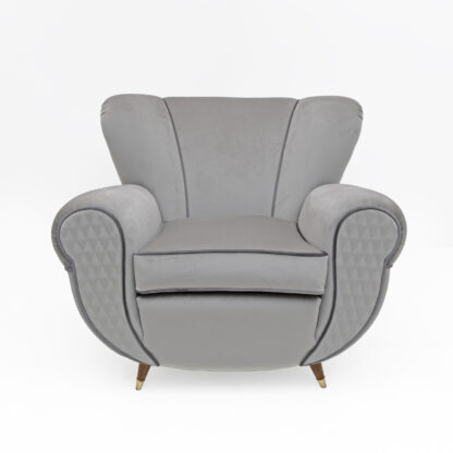 Attributed Guglielmo Ulrich Art Deco Italian Velvet Armchairs, 1940s, Pair - Image 6