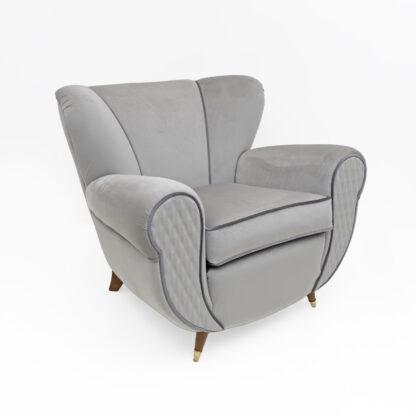 Attributed Guglielmo Ulrich Art Deco Italian Velvet Armchairs, 1940s, Pair - Image 5