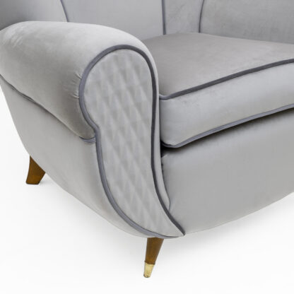 Attributed Guglielmo Ulrich Art Deco Italian Velvet Armchairs, 1940s, Pair - Image 4