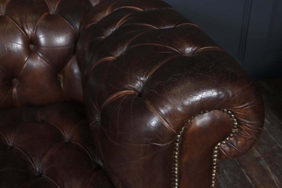 English Leather Chesterfield Sofa