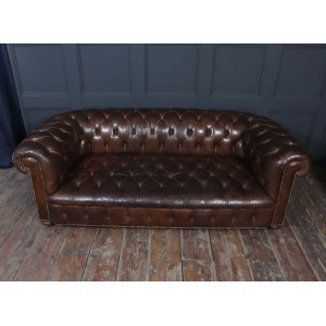 English Leather Chesterfield Sofa