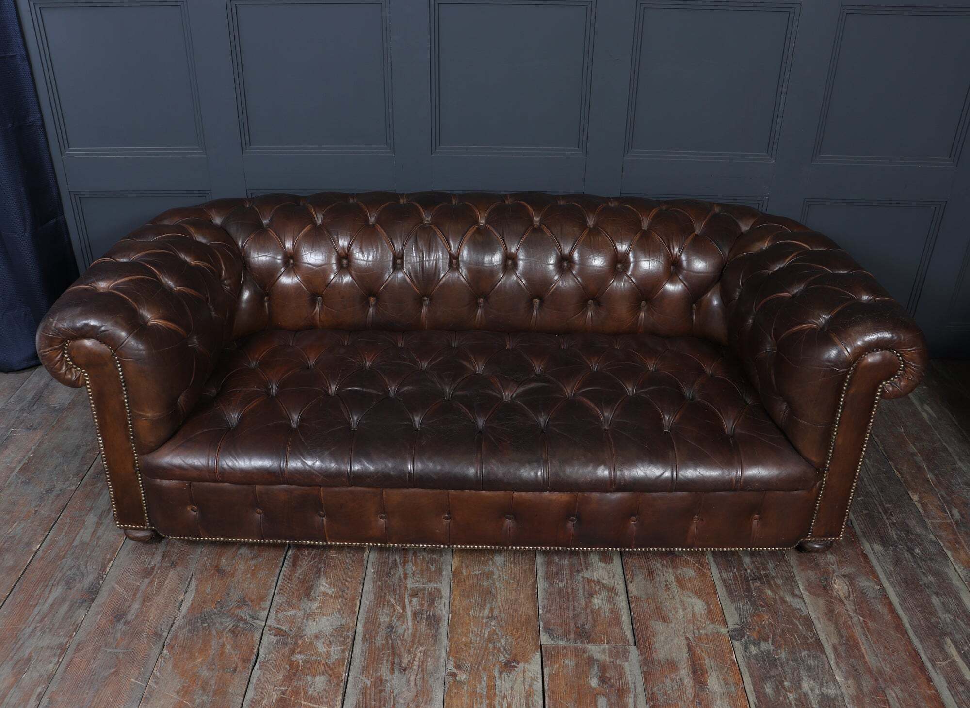 English Leather Chesterfield Sofa