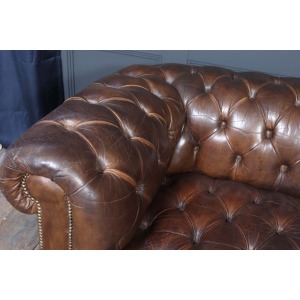 English Leather Chesterfield Sofa