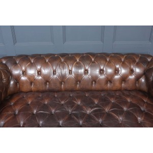 English Leather Chesterfield Sofa