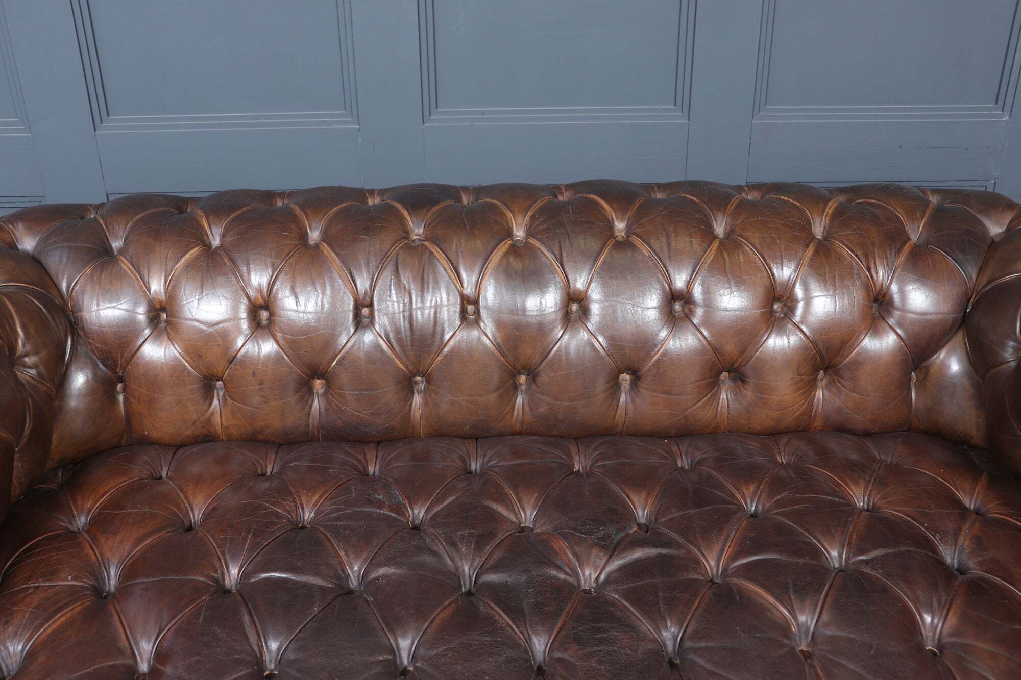 English Leather Chesterfield Sofa