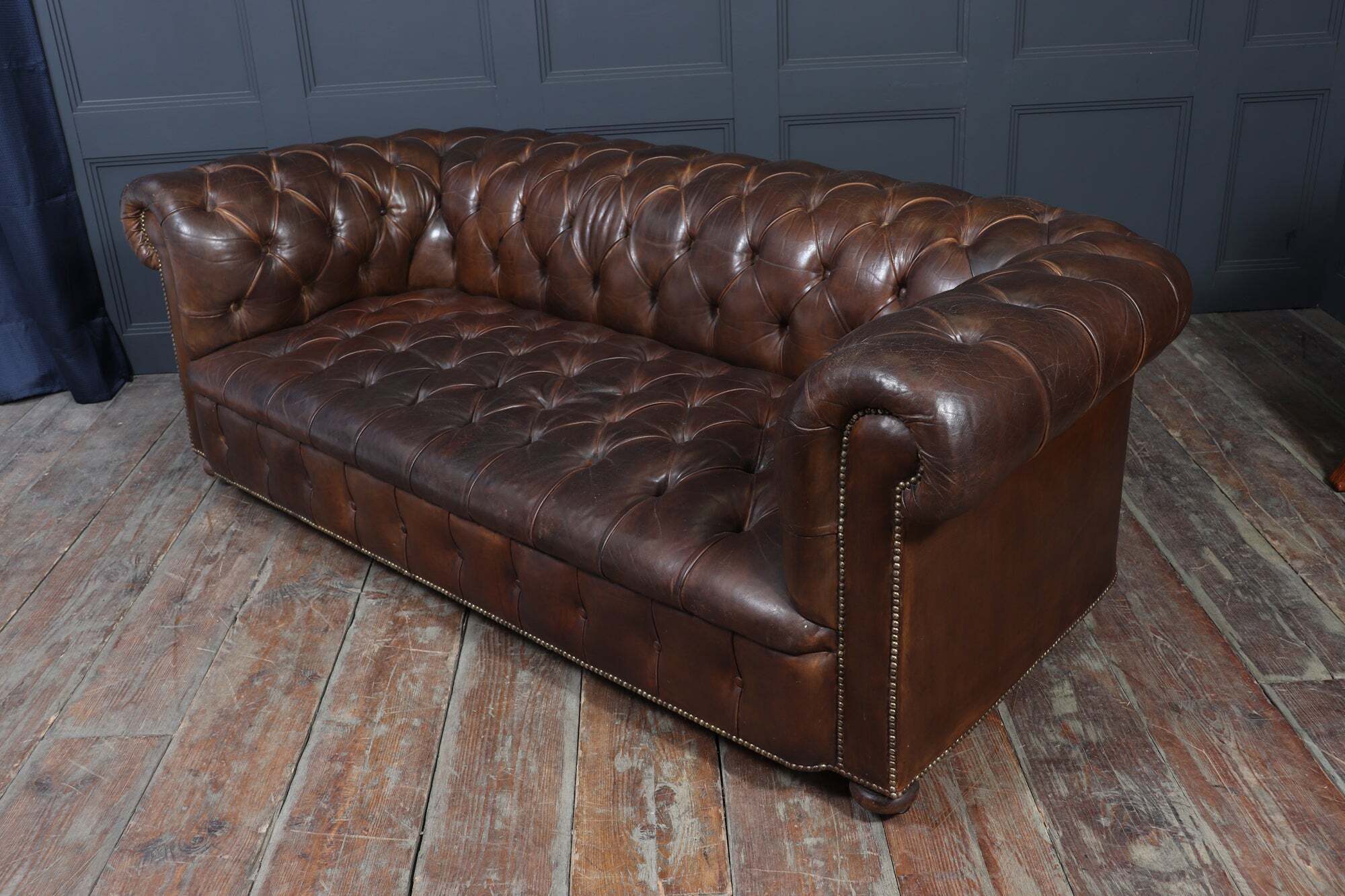 English Leather Chesterfield Sofa