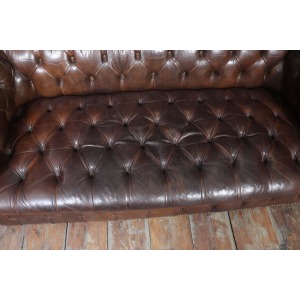 English Leather Chesterfield Sofa
