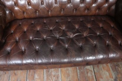English Leather Chesterfield Sofa - Image 15