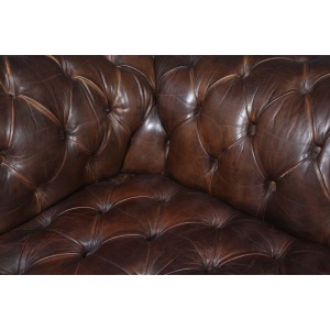 English Leather Chesterfield Sofa