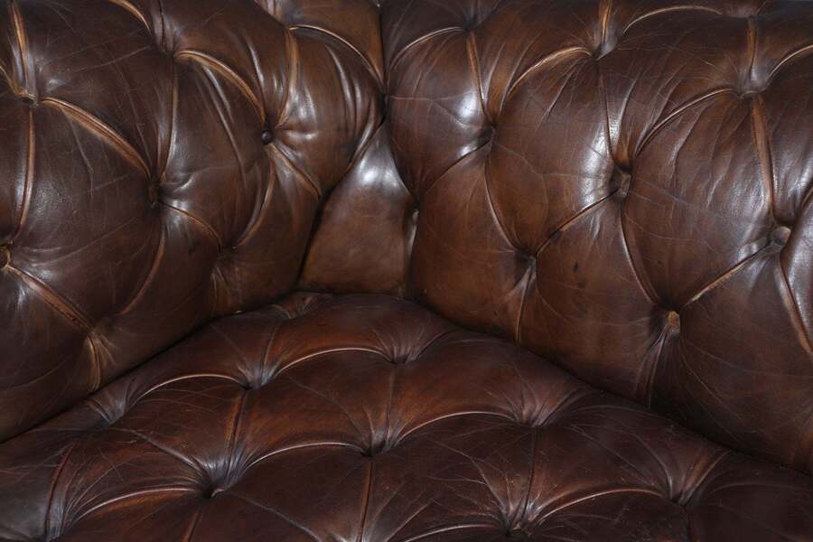 English Leather Chesterfield Sofa
