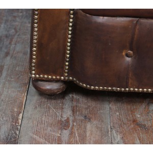 English Leather Chesterfield Sofa